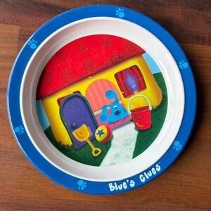 Vintage Blues Clues Melamine Plate Eden Nickelodeon Nick Jr Blue House Paw Print